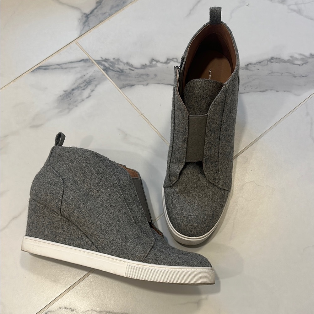 Gray Wedge Sneakers